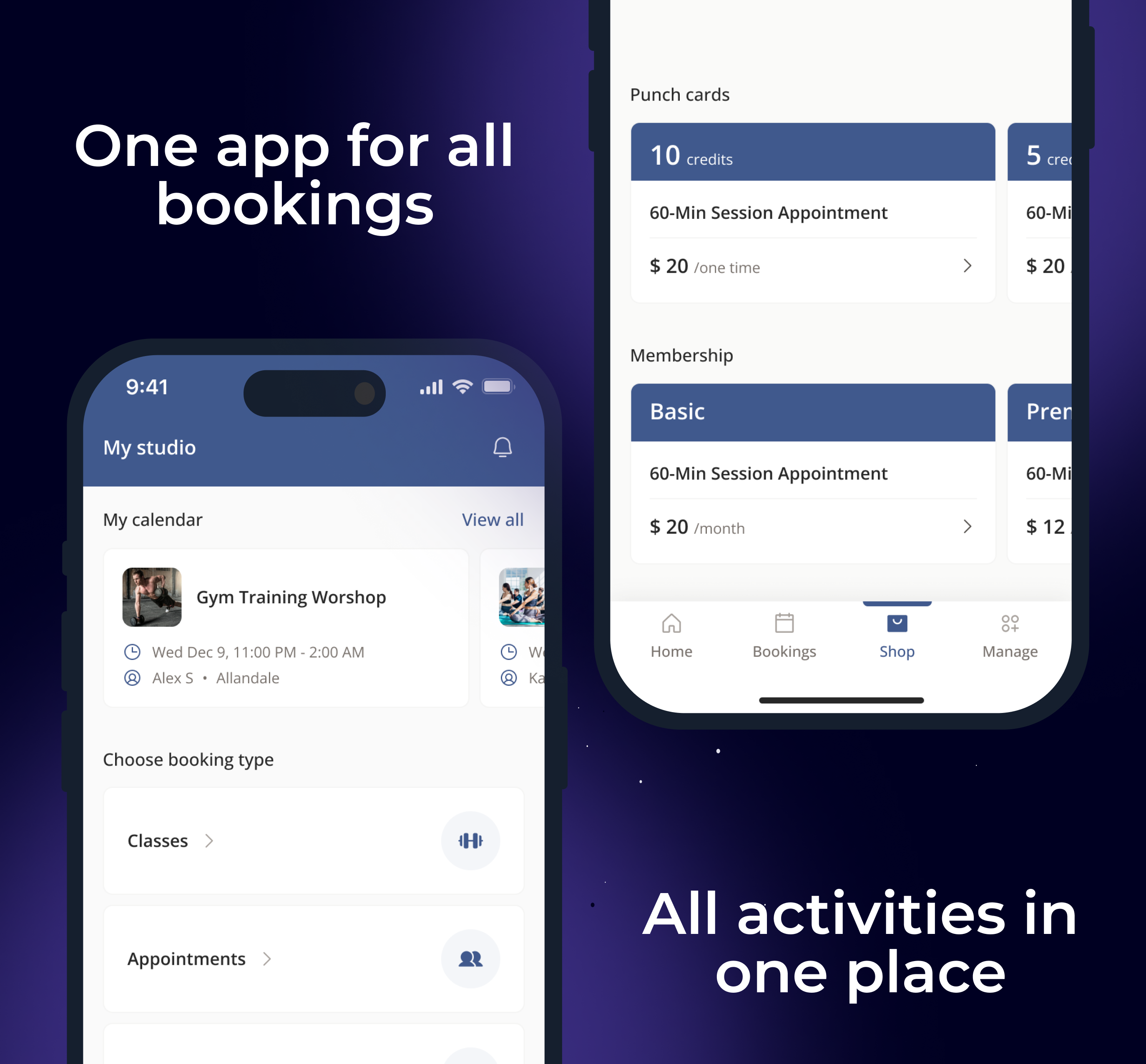 Enhance your studio experience with a custom mobile app tailored to your needs.