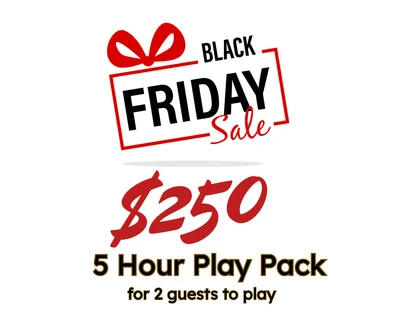 <p>5 hours of play time for you and a guest. Book 1 hour a time. </p>