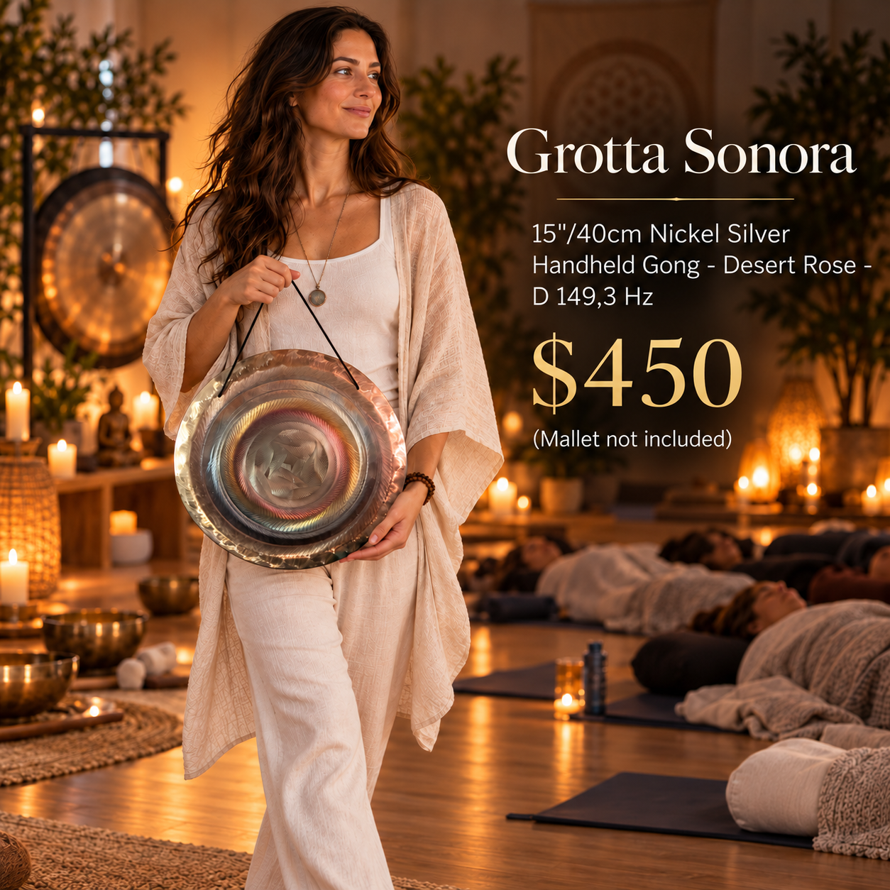 Grotta Sonora 15"/40cm Nickel Silver Handheld Gong