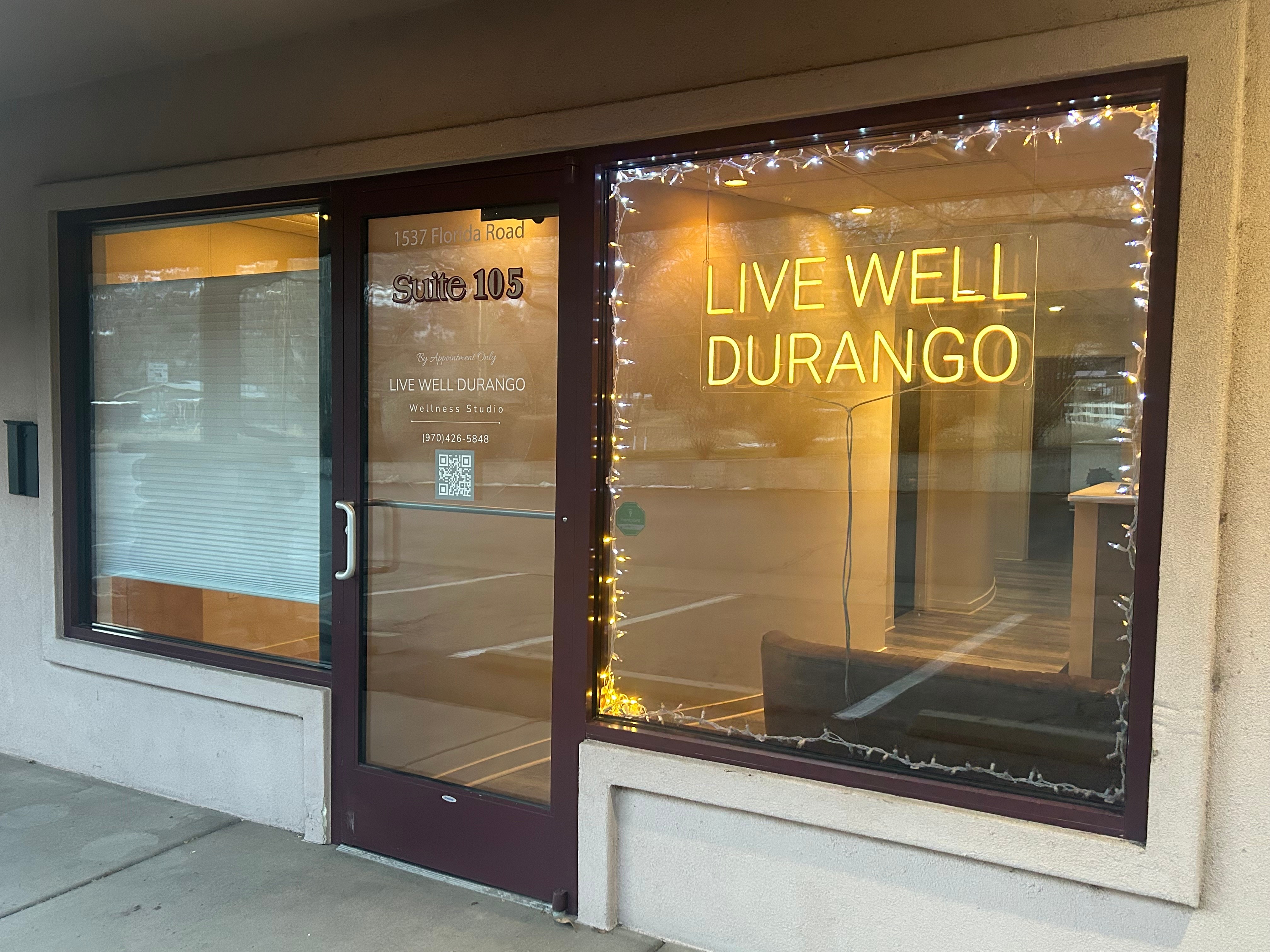<p>Live Well Durango is a wellness collective in Durango, CO with two locations.&nbsp;</p>
<p><span style="text-decoration: underline;"><strong>Location #1 - Massage/Bodywork/Esthetics</strong></span></p>
<p><strong>Address: 1537 Florida Road, Suite 105 &amp; 106, Durango, CO 81301 (Ptarmigan Center)</strong></p>
<h3>Massage, Bodywork &amp; Integrative Care</h3>
<p>At <strong>Live Well Durango &mdash; A Wellness Collective</strong>, we bring together experienced practitioners and complementary approaches to support your unique path to wellness. Our services are personalized to help you <strong>move with greater ease, restore balance, recover, and feel more connected to your body.</strong></p>
<p>Our collective care includes:</p>
<ul>
<li><strong>Massage &amp; Bodywork</strong> &mdash; Personalized therapeutic sessions blending a variety of techniques with thoughtful, restorative care.</li>
<li><strong>Myofascial Therapy</strong> &mdash; Gentle, hands-on care focused on releasing fascial restrictions, improving mobility, and supporting whole-body function.</li>
<li><strong>Feldenkrais Method&reg;</strong> &mdash; Mindful movement and hands-on sessions designed to improve body awareness, ease, and efficiency of movement.</li>
<li><strong>Esthetics</strong> &mdash; Customized skincare and beauty services combining restorative relaxation with results-focused care.</li>
</ul>
<p>Whether you're seeking therapeutic support, greater freedom of movement, restorative self-care, or healthy, radiant skin, our practitioners are here to help you <strong>restore, reconnect, and live well.</strong></p>