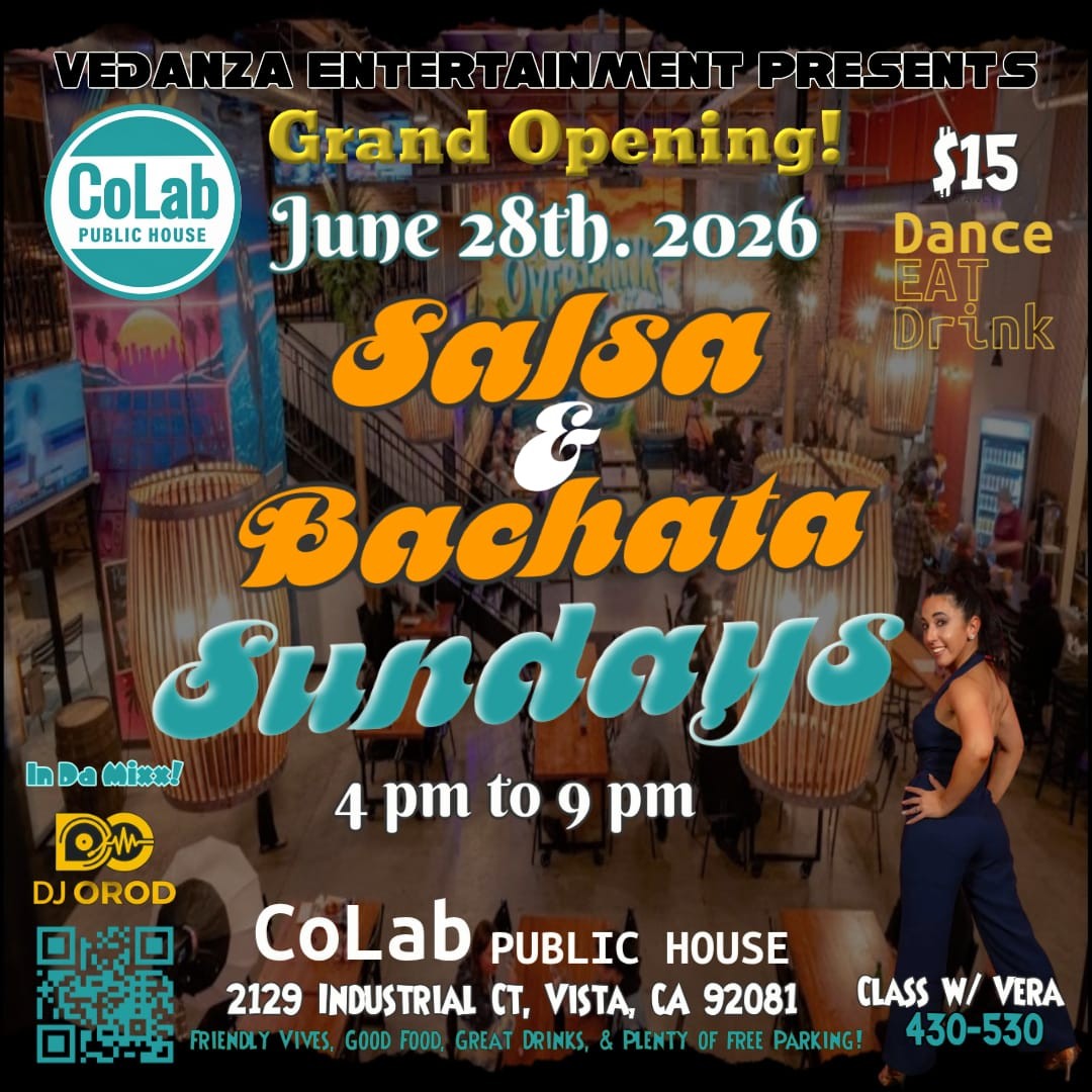 <p>All levels Class 4:30 PM No Partner needed</p>
<p>Dancing until 9:00</p>
<p>All Ages</p>