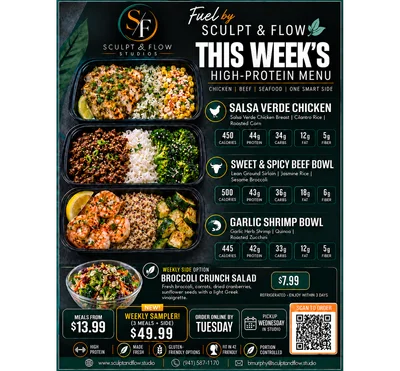 <p style="text-align: center;">Food prep done right for you!&nbsp;</p>
<p style="text-align: center;">&nbsp;</p>
<p style="text-align: center;">Order by Saturday, pick up on Monday!</p>