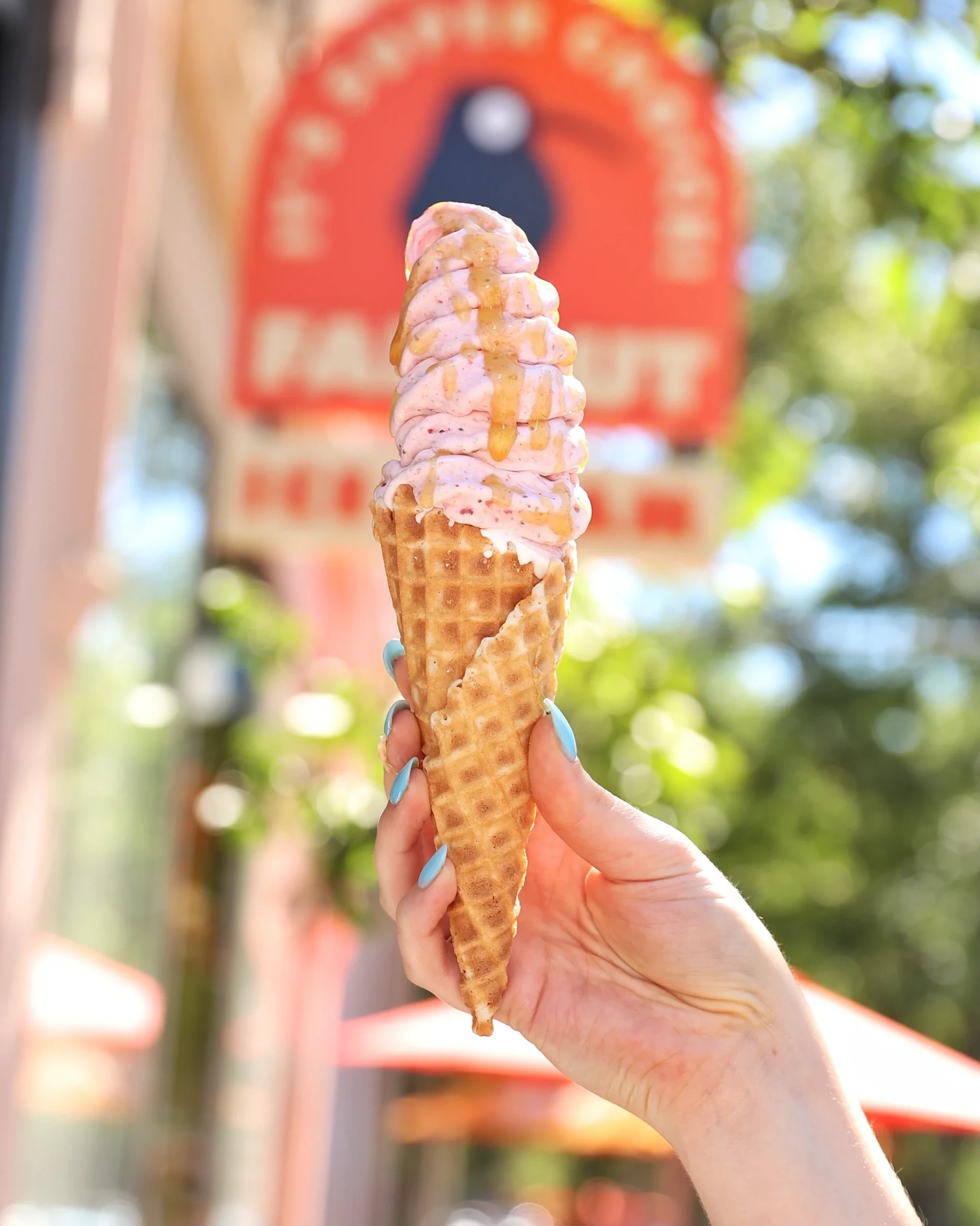 Experience the fresh, fruity flavors of this unique ice cream style at Far Out Ice Cream.