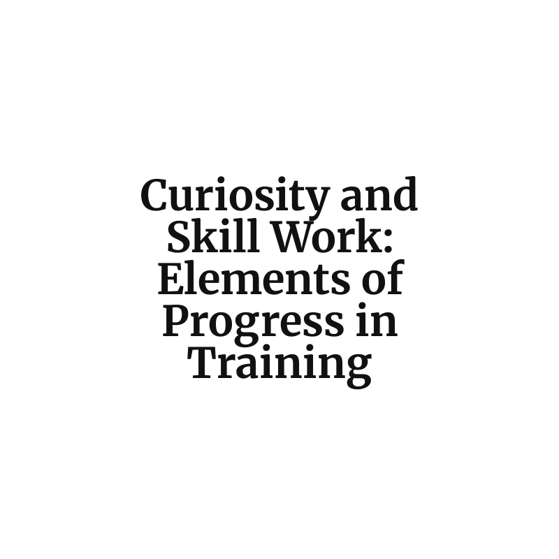 Curiosity and Skill Work: Elements of Progress in Training