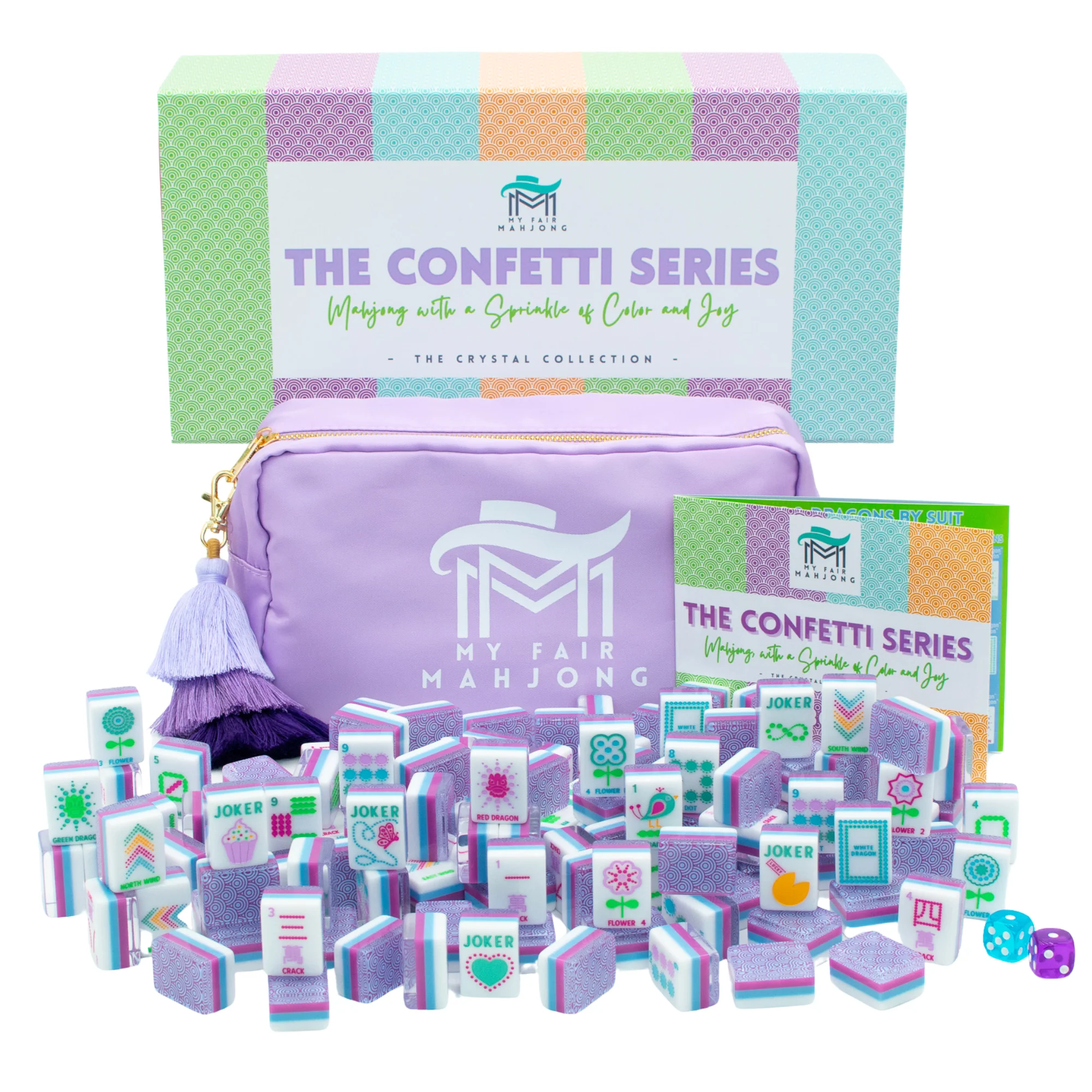 My Fair Mahjong CRYSTAL CONFETTI tiles |Purple