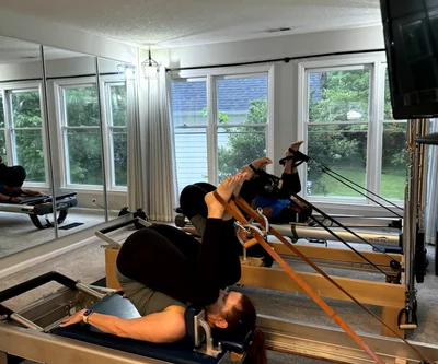 group of women doing yoga